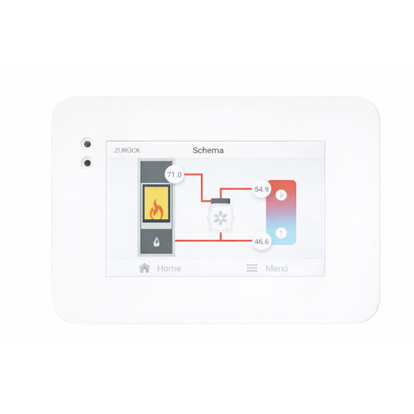 Arte S-Thermatik NEO Abbrandsteuerung Komplettset mit weißem Displayrahmen