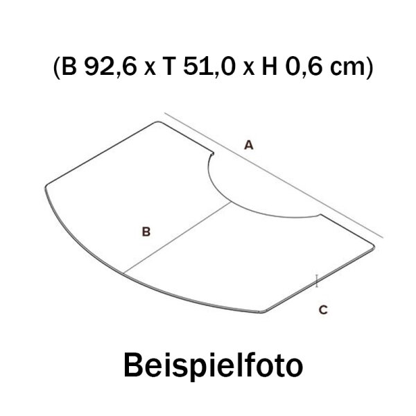 Vorlegeplatte Glas (nicht wenn wandhängend / auf Sockel) (B 92,6 x T 51,0 x H 0,6 cm)