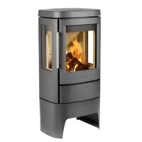 Kaminofen HWAM 4510c 4,9 kW SmartControl – 3-seitige Verglasung, Grau/Schwarz (Wandmontage optional)