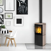 Kaminofen HWAM 4530c 4,9 kW mit Autopilot 3-seitige Verglasung, Grau oder Schwarz