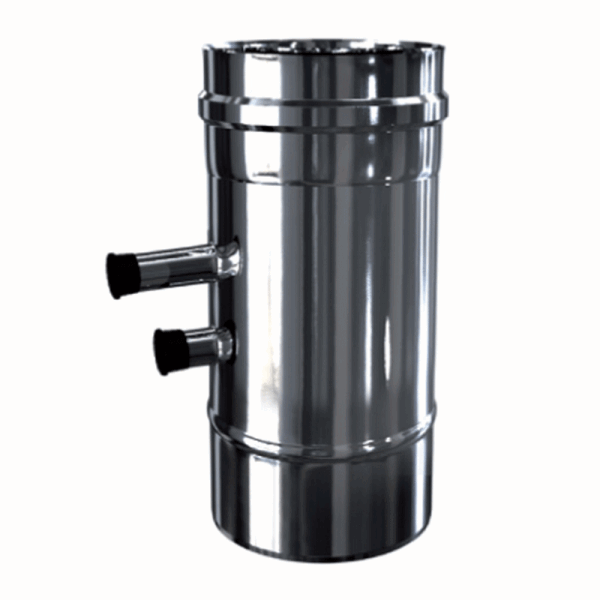 Luft-Abgas-System konzentrisch Edelstahl Längenelement mit Meßstutzen 1/2"