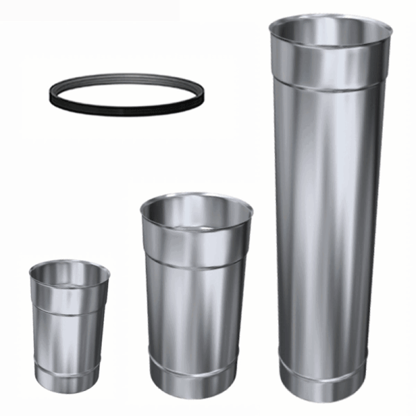 Edelstahl Längenelemente Einwandig für Luft-Abgas-Systeme