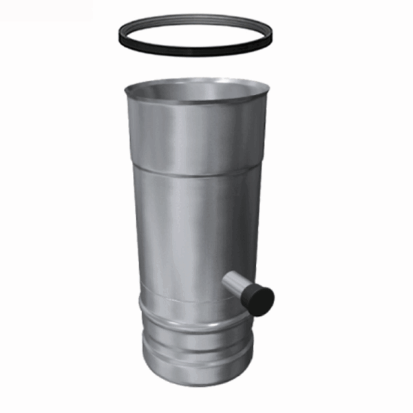 Edelstahl Längenelement mit Kondensatablauf einwandig für Luft-Abgas-Systeme