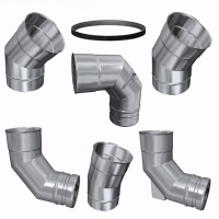Edelstahl Bögen einwandig für Luft-Abgas-Systeme