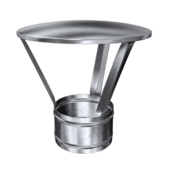 Edelstahl Regenhaube einwandig für Luft-Abgas-Systeme