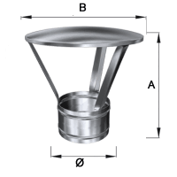 Edelstahl Regenhaube einwandig für Luft-Abgas-Systeme
