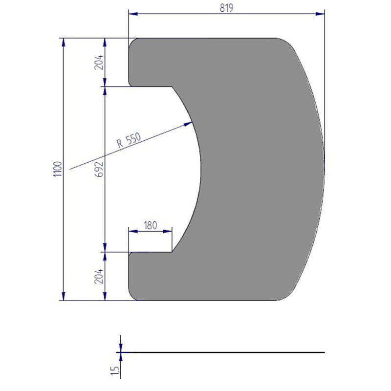 TermaTech Stahlvorlegeplatte pulverbeschichtet schwarz für Kaminofen Serie TT22, TT55 EU