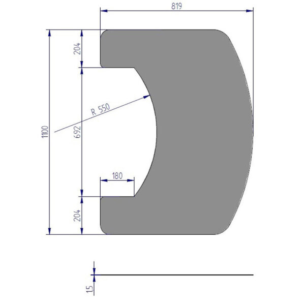 TermaTech Stahlvorlegeplatte pulverbeschichtet schwarz für Kaminofen Serie TT22, TT55 EU