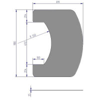 TermaTech Stahlvorlegeplatte pulverbeschichtet schwarz...