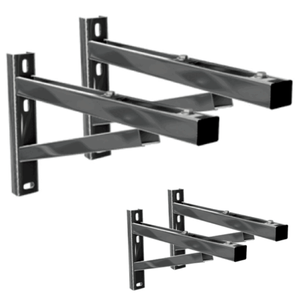 Doppelwandige Edelstahlschornstein Wandstütze WSP Länge 475 mm - 1120 mm