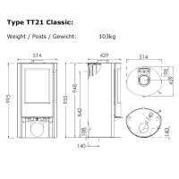 TermaTech TT21 Classic Kaminofen Stahl schwarz 5 kW