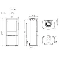 TermaTech TT44H Kaminofen Stahl schwarz 4,8 kW