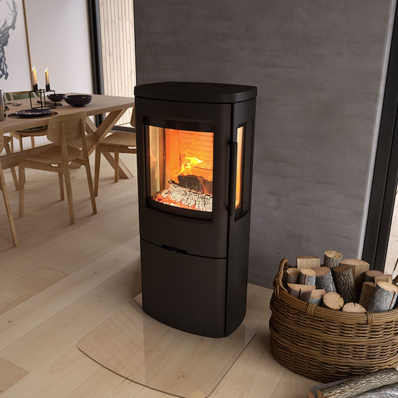 TermaTech TT44HG Kaminofen mit Seitenscheiben Stahl schwarz 4,8 kW
