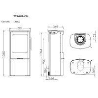 TermaTech TT44HS-CG Kaminofen grau TermaStone 4,8 kW