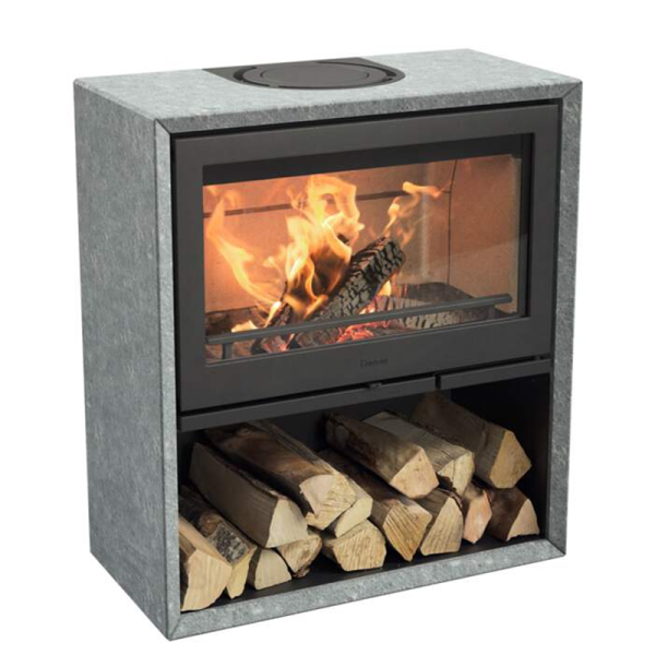 Contura 320T Speckstein Gusstür Kaminofen, schwarz 7kW