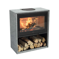 Contura 320T Speckstein Gusstür Kaminofen, schwarz 7kW