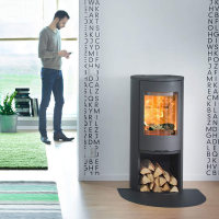 Contura 510 Style Gusseisenfront Kaminofen, grau oder schwarz, Abdeckung aus Aluminium 5 kW