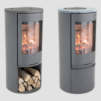 Contura 510 Style Gusseisenfront Kaminofen, grau oder schwarz, Abdeckung aus Aluminium 5 kW