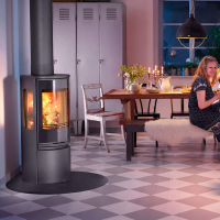 Contura 556G Style Glasfront, schwarz oder weiß 5kW