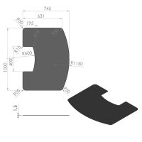 TermaTech Stahlvorlegeplatte pulverbeschichtet schwarz...