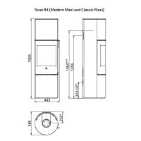 Ausstellungsst&uuml;ck Kaminofen Scan 84 Modern Maxi Soapstone 5 kW