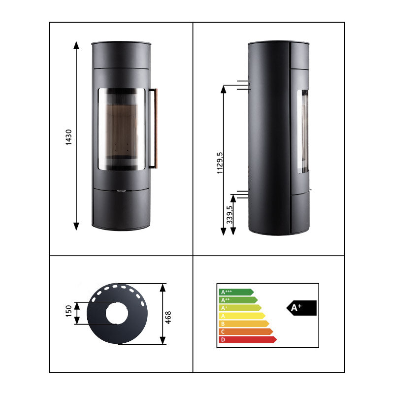 Ausstellungsstück Kaminofen Novaline Aria 6 kW – drehbar mit Speicheroption