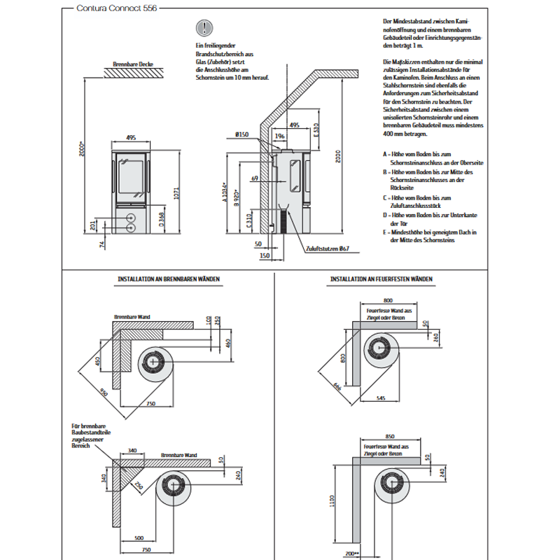 Contura 556 Connect Gusseisenfront 5 kW, schwarz oder weiß