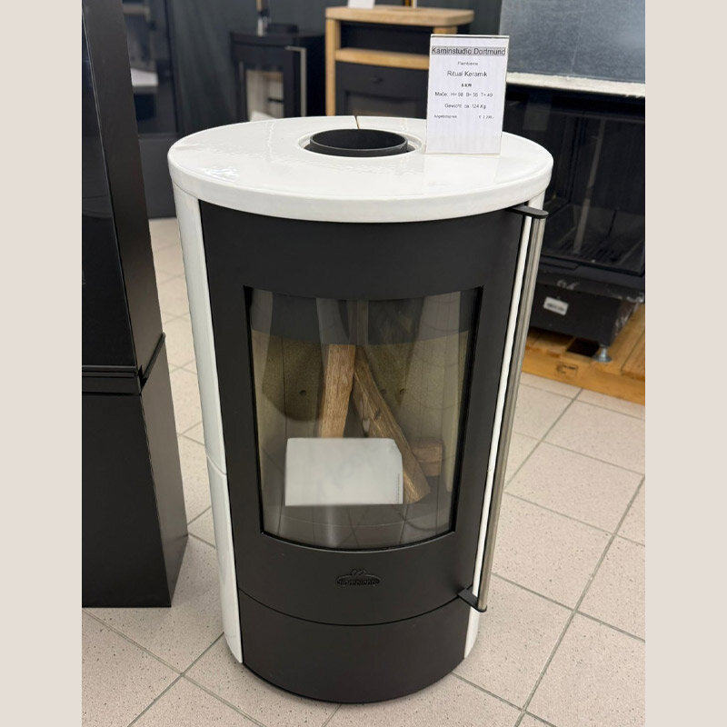 Ausstellungsstück Flambiente Ritual Kaminofen Keramik weiß 6 kW