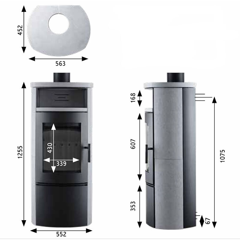 Ausstellungsstück Novaline Eurohr Xero Kaminofen Schwarz / Speckstein-Optik 7 kW
