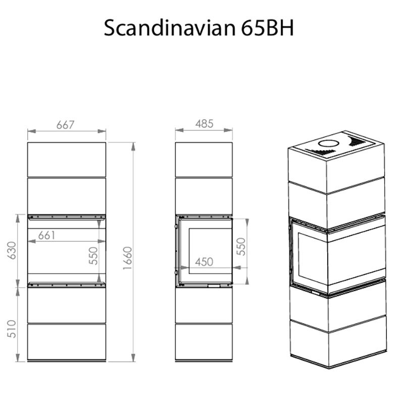 Ausstellungsstück A. Caminetti Scandinavian 65 BH Kaminofen Schwarz 9 kW
