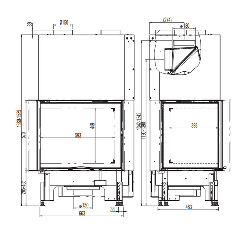 Kamineinsatz Austroflamm 69x49x57 S 2.0