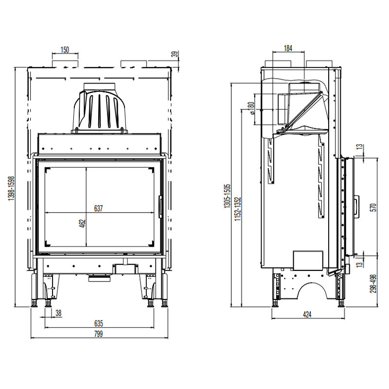 Kamineinsatz Austroflamm 75x57 K 2.0