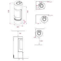 Kaminofen Lotus Orbis 2 ecoLine mit 5,5 kW &ndash; verschiedene Varianten