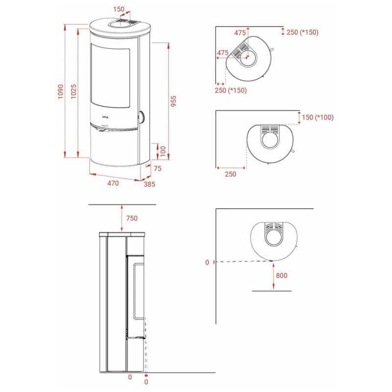 Kaminofen Lotus Prestige Basic mit 5 kW – erhältlich in verschiedenen Verkleidungen