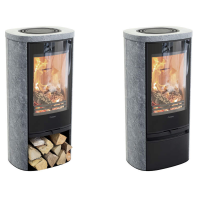 Contura 820TG Style Speckstein, schwarz, Glasfront 5kW