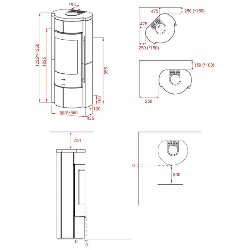 Kaminofen Lotus Prestige M mit 5 kW – verschiedene Verkleidungen zur Auswahl