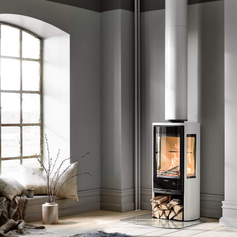 Contura 856G Style, schwarz oder weiß, Glasfront 6kW