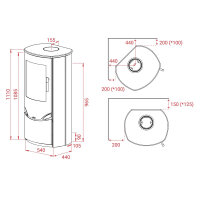 Kaminofen Lotus Prio 5 mit 7 kW in verschiedenen Ausf&uuml;hrungen