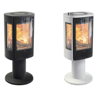 Contura 886G Style schwarz oder wei&szlig;, Glasfront 6kW