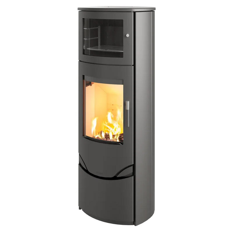 Kaminofen Lotus Prio 7 mit 7 kW, Warmhaltefach und wählbarer Verglasung