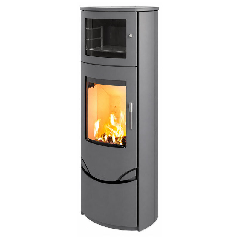 Kaminofen Lotus Prio 7 mit 7 kW, Warmhaltefach und wählbarer Verglasung