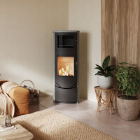 Kaminofen Lotus Prio 7 mit 7 kW, Warmhaltefach und w&auml;hlbarer Verglasung