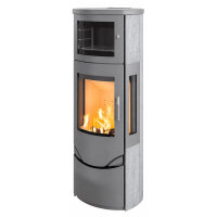 Kaminofen Lotus Prio 7M mit 7 kW und Warmhaltefach &ndash; w&auml;hlbare Verglasung und Verkleidung