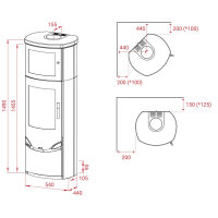 Kaminofen Lotus Prio 7M mit 7 kW und Warmhaltefach &ndash; w&auml;hlbare Verglasung und Verkleidung