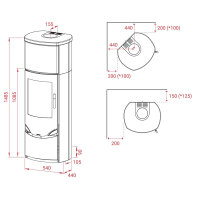 Kaminofen Lotus Prio M mit 7 kW &ndash; w&auml;hlbare Verglasung und Verkleidung