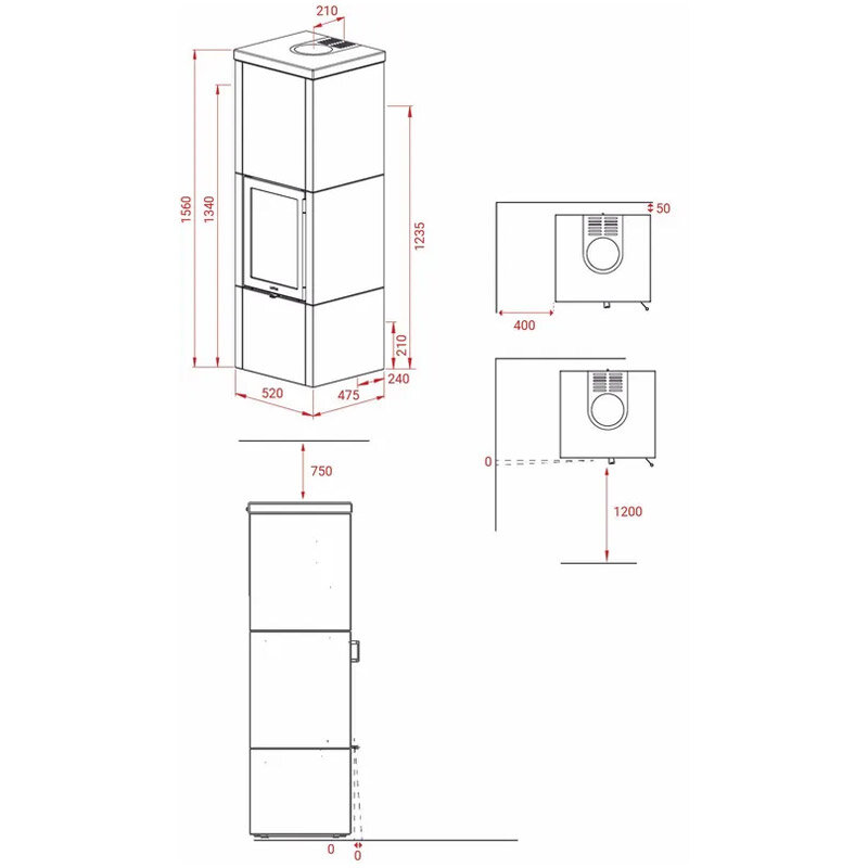 Kaminofen Lotus QM40 mit 5,7 kW - verschiedene Varianten