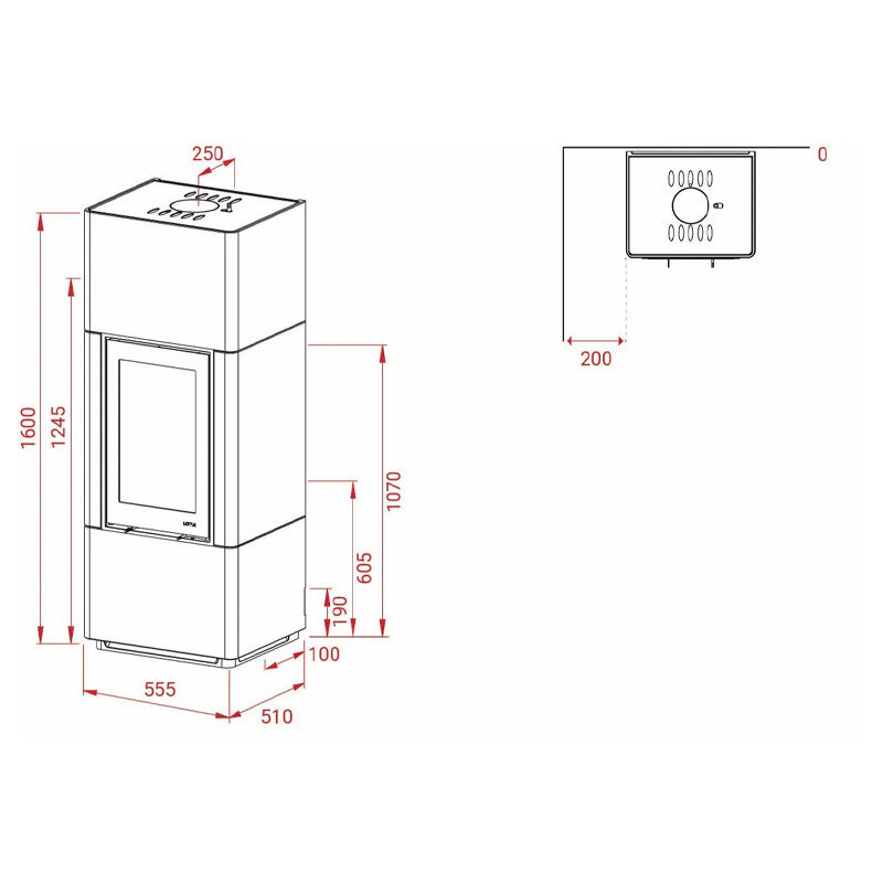 Kaminofen Lotus Beto 700 mit 6 kW in verschiedenen Ausführungen
