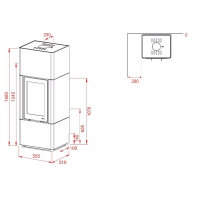 Kaminofen Lotus Beto 700 mit 6 kW in verschiedenen Ausf&uuml;hrungen