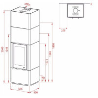 Kaminofen Lotus Beto 700+ mit 6 kW - w&auml;hlbarer Varianten