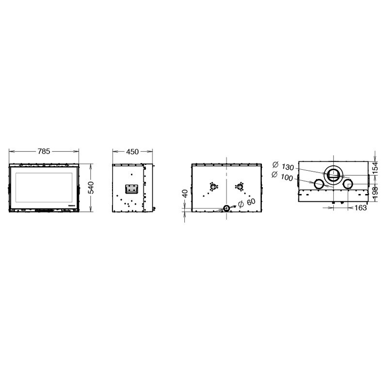 Kamineinsatz Thermorossi Skyline 800 mit 10,6 kW